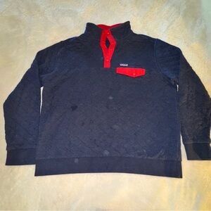 Men's Navy and Red Patagonia Quilted Pullover Zip Sjze XL